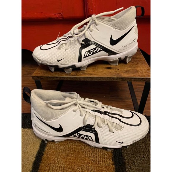 Nike Alpha Menace 3 Shark Football Cleat CV0582-100 Agility System Lock  EUC 8 - Picture 1 of 8